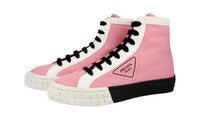 Prada Women's Pink Cassetta Wheel High-Top Sneaker 1T941L