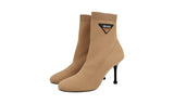 Prada Women's Brown Knit Booties Pumps Half-Boot 1T978I