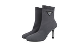 Prada Women's Grey Knit Sock Booties Pumps Half-Boot 1T978I