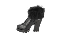 Prada Women's Black welt-sewn Leather Half-Boot 1TP189