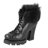 Prada Women's Black welt-sewn Leather Half-Boot 1TP189