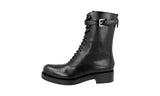 Prada Women's Black Full Brogue Leather Half-Boot 1U053G