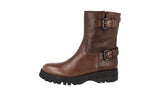 Prada Women's Brown Deerskin Leather Half-Boot 1U062L