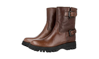 Prada Women's Brown Deerskin Leather Half-Boot 1U062L