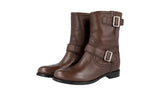 Prada Women's Brown Deerskin Leather Half-Boot 1U231F