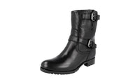 Prada Women's 1U292E 3F6T F0002 Heavy-Duty Rubber Sole Leather Half-Boot