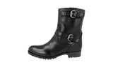 Prada Women's Black Deerskin Leather Half-Boot 1U292E