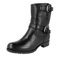 Prada Women's Black Deerskin Leather Half-Boot 1U292E
