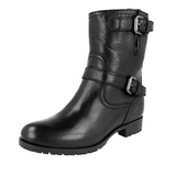 Prada Women's Black Deerskin Leather Half-Boot 1U292E