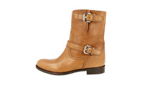 Prada Women's Brown Deerskin Leather Half-Boot 1U292E