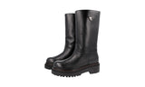 Prada Women's Black Leather Shearling Fur Lammfell Winter Boots 1U635N