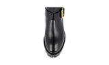 Prada Women's Black Heavy-Duty Rubber Sole Leather Half-Boot 1U935H