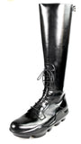 Prada Women's Black Full Brogue Leather Boots 1W055G