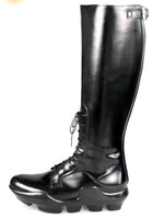 Prada Women's Black Full Brogue Leather Boots 1W055G