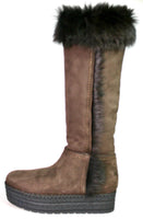 Prada Women's Brown welt-sewn Leather Boots 1W090G