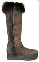 Prada Women's Brown welt-sewn Leather Boots 1W090G