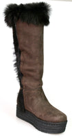 Prada Women's Brown welt-sewn Leather Boots 1W090G