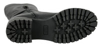 Prada Women's Black Heavy-Duty Rubber Sole Leather Boots 1W119L
