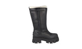 Prada Women's Black Leather Monolith Shearling Lammfell Winter Boots 1W380M