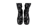 Prada Women's Black Leather Sequin Pailettes Platform Boots 1WP138