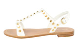 Prada Women's White Leather Roman Gladiator Sandals 1X015F