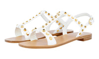 Prada Women's White Leather Roman Gladiator Sandals 1X015F