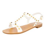 Prada Women's White Leather Roman Gladiator Sandals 1X015F