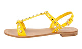 Prada Women's Yellow Leather Sandals 1X015F