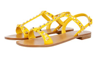 Prada Women's Yellow Leather Sandals 1X015F