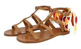 Prada Women's Brown Leather Roman Gladiator Sandals 1X096M