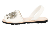 Prada Women's White Leather Sandals 1X180G