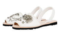 Prada Women's White Leather Sandals 1X180G