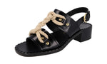Prada Women's 1X190M P39 F0002 Leather Sandals