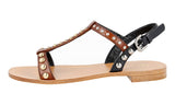 Prada Women's Brown Leather Sandals 1X251H