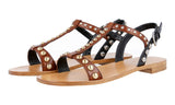 Prada Women's Brown Leather Roman Gladiator Sandals 1X251H