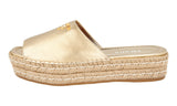 Prada Women's Gold Leather Sandals 1X288H
