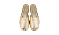 Prada Women's Gold Leather Sandals 1X288H