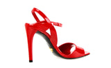 Prada Women's Red Leather Sandals Pumps / Heels 1X296F