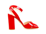 Prada Women's Red Leather Slingback Sandals Pumps / Heels 1X469F