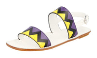Prada Women's 1X562H 1SP F040P Saffiano Leather Leather Sandals
