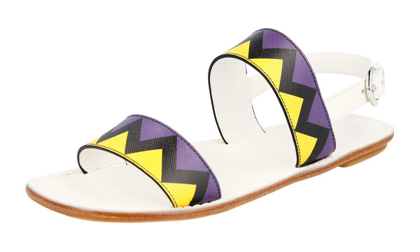 Prada Women's 1X562H 1SP F040P Saffiano Leather Leather Sandals