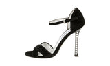 Prada Women's Black Leather Crystal High Heel Pumps / Heels 1X571F