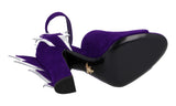 Prada Women's Purple Leather Thunderbolt Pumps / Heels 1X854L