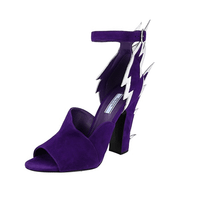 Prada Women's Purple Leather Thunderbolt Pumps / Heels 1X854L