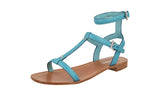 Prada Women's 1X904E 053 F0136 Saffiano Leather Leather Sandals