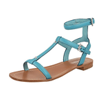 Prada Women's Turquoise Saffiano Leather Sandals 1X904E