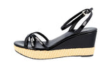 Prada Women's Black Leather Sandals 1X9561