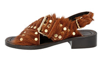 Prada Women's Brown welt-sewn Leather Sandals 1X996H