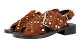 Prada Women's Brown welt-sewn Leather Sandals 1X996H