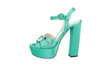 Prada Women's Turquoise Leather Sandals 1XP02A